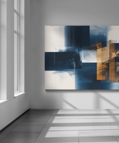 ALIVA 1017 abstract zwart blauw canvas schilderij e