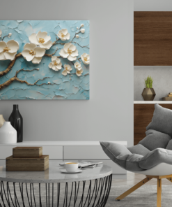 ALIVA 1048 canvas schilderij witte bloemen b 1