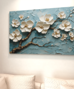ALIVA 1048 canvas schilderij witte bloemen d 1