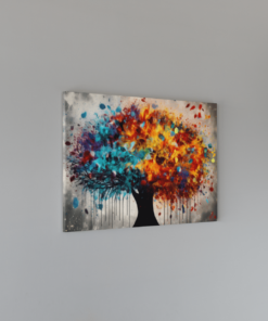 Alternative view of Canvas Schilderij Boom Kleurrijk