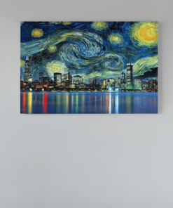 Van Gogh stijl Stad Canvas Schilderij