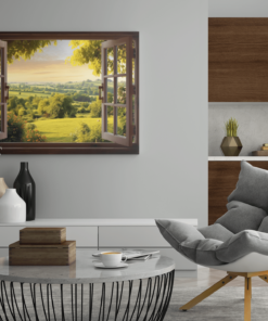 ALIVA 1163 raam met uitzicht canvas schilderij c