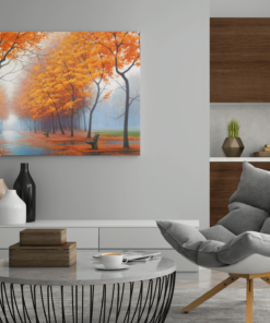 ALIVA 1164 herfstbomen landshacppen canvas schilderij b