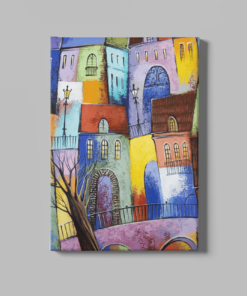 Huizen Abstract Canvas Schilderij