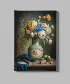 Vaas en Bloemen Canvas Schilderij
