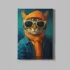 ALIVA 1176 kat met zonnebril canvas schilderij rechthoek