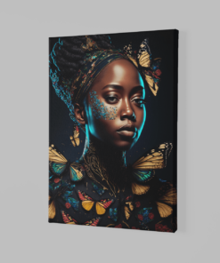 ALIVA 1200 vrouw met vlinders canvas schilderij rechthoek b min