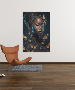 ALIVA 1200 vrouw met vlinders canvas schilderij rechthoek c min