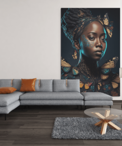 ALIVA 1200 vrouw met vlinders canvas schilderij rechthoek d min