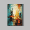 ALIVA 1208 abstract bruin blauw rood canvas schilderij rechthoek a min