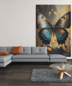 ALIVA 1215 vlinder canvas schilderij rechthoek d