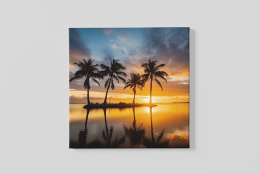 OEFE 1054 zonsondergang canvas shilderij vierkant a