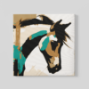 OEFE 1057 abstract paard canvas schilderij vierkant a