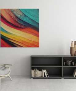 OEFE 1060 abstract kleurrijk canvas schilderij vierkant c