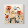 OEFE 1061 abstract bloemen canvas schilderij vierkant a