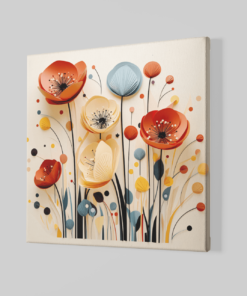 Alternative view of Abstract Bloemen Canvas Schilderij