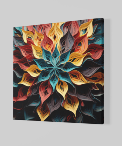 Alternative view of Kleurrijke Bloemen Canvas Schilderij