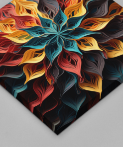 OEFE 1062 kleurrijke bloemen canvas schilderij vierkant d 1
