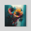 OEFE 1063 bloamen abstract canvas schilderij vierkan a