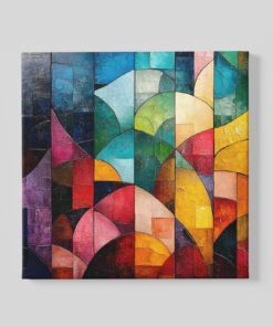 Kleurrijke Abstract Canvas Schilderij
