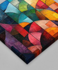 OEFE 1068 kleurrijke abstract canvas schilderij vierkant b 1