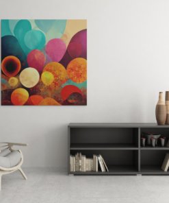 OEFE 1070 abstracte vormen canvas schilderij vierkant c