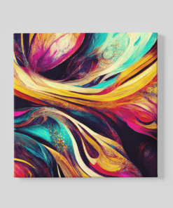Abstract Kleuren Canvas Schilderij