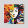 OEFE 1075 vrouw portret abstract canvas schilderij a