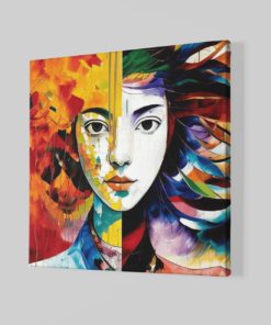 Alternative view of Vrouw Portret Canvas Schilderij