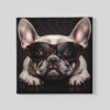 OEFE 1078 buldog met bril canvas schilderij vierkant a