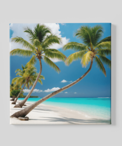 Palmboom en De Zee Canvas Schilderij