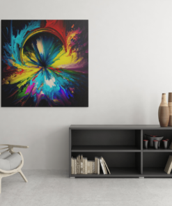 OEFE 1081 kleurrijke abstract canvas schilderij vierkant c