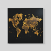 OEFE 1083 wereldkaar goud bruin canvas schilderij vierkant