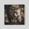 OEFE 1085 dieren luipaard canvas schilderij vierkant a