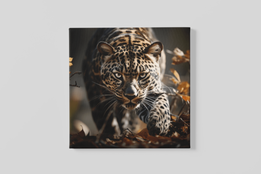OEFE 1085 dieren luipaard canvas schilderij vierkant a
