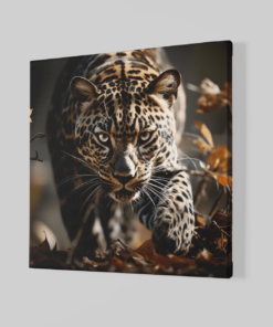 OEFE 1085 dieren luipaard canvas schilderij vierkant b