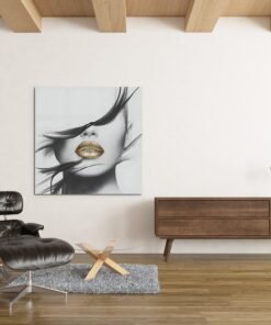 OEFE 1089 vrouw gezicht abstract canvas schilderij vierkant b batcheditor fotor