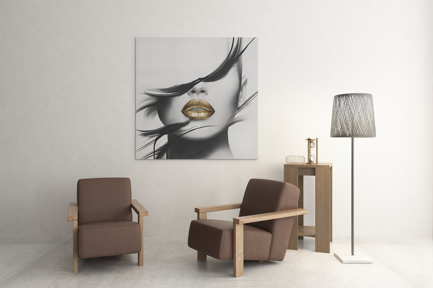 OEFE 1089 vrouw gezicht abstract canvas schilderij vierkant c batcheditor fotor