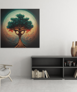 OEFE 1090 levensboom canvas schilderij vierkant c