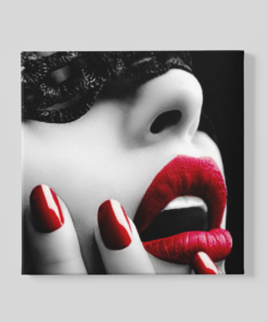 Rode make-up Canvas Schilderij