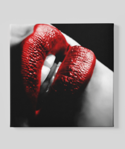 Rode Lippen Canvas Schilderij