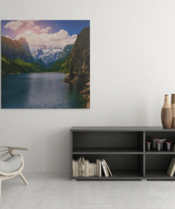 Landschap Het Meer Canvas Schilderij - Afbeelding 3
