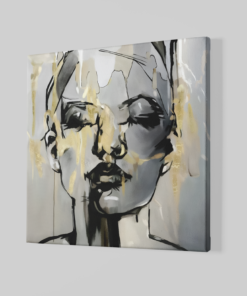 Alternative view of Vrouw Portret Abstract Canvas Schilderij