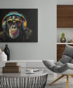 ALIVA 1216 aap met bril canvas schilderij rechthoek b