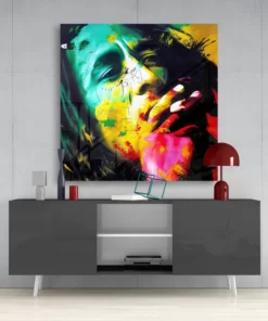 KGLS 5000 bob marley glasschilderij vierkant