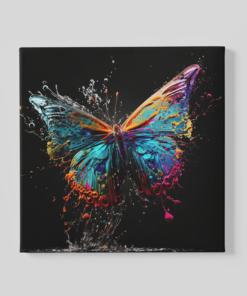 Gekleurde Vlinder Canvas Schilderij