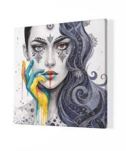 Alternative view of Abstract Vrouw Canvas Schilderij