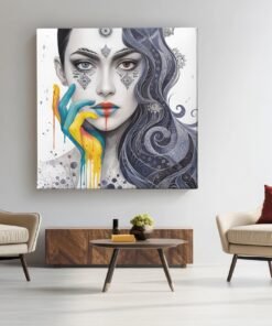 OEFE 1109 abstract vrouw canvas schilderij b