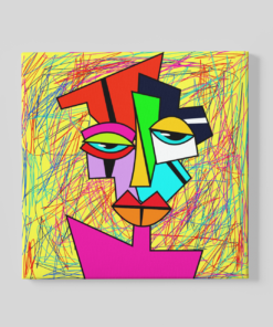 Abstracte Portret Canvas Schilderij
