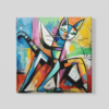 OEFE 1111 abstracte dieren kat canvas schilderij b min